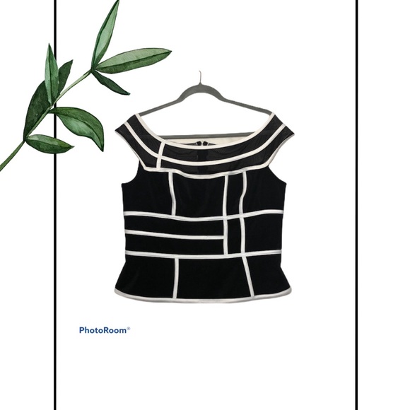 JS Collections Tops - JS Collections Black and White Size 14 Top